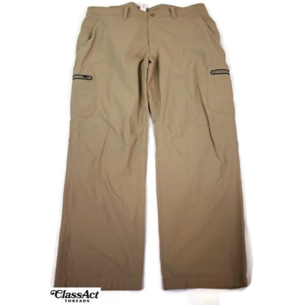 LL Bean Cargo Pants Mens Tan Nylon Spandex Hiking Outdoor Travel 40 x  30